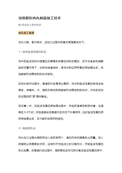 肉丸深度加工的工艺、配方汇总