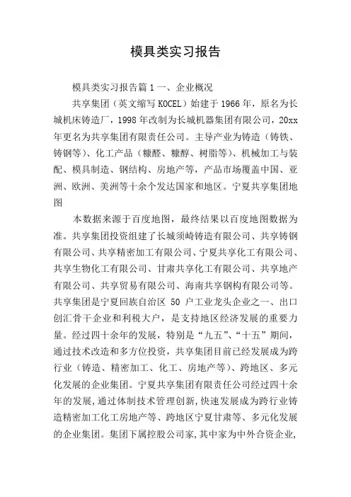 模具类实习报告