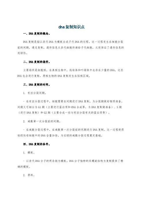dna复制知识点