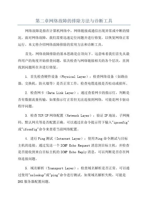 第二章网络故障的排除方法与诊断工具