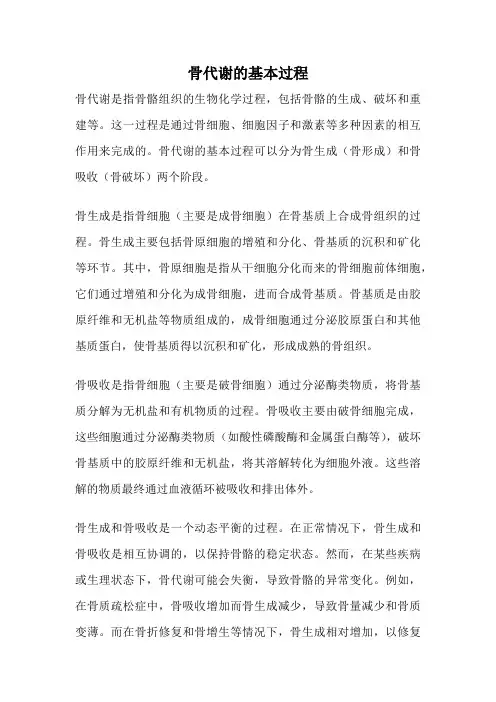 骨代谢的基本过程