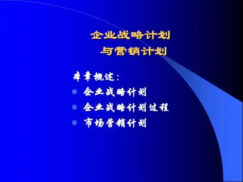 企业战略计划与营销计划ppt课件