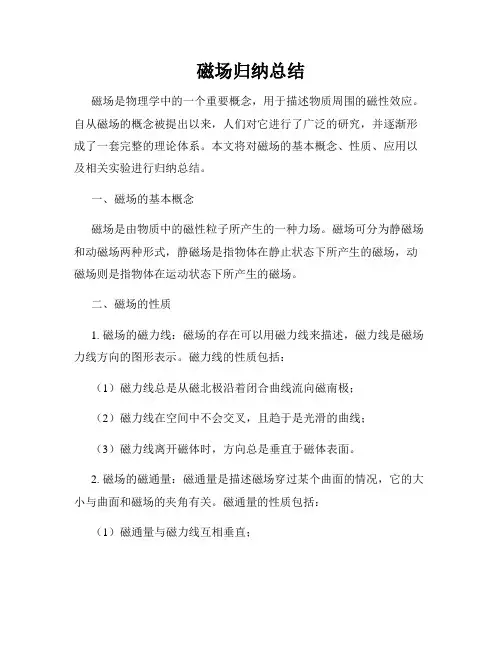 磁场归纳总结