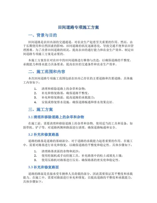 田间道路专项施工方案