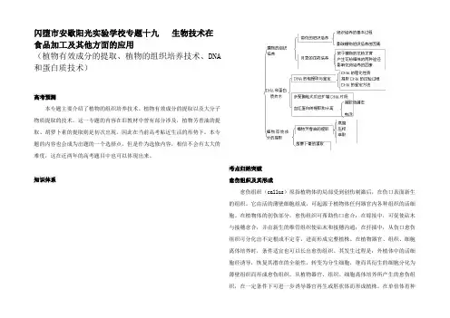 高考生物生物技术在食品加工及其他方面的用总复习2