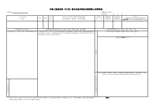 申报 级专业技术职务任职资格人员简明表.doc