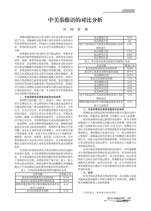 中美恭维语的对比分析