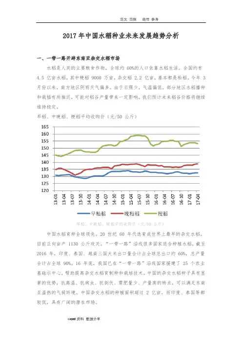 2018年我国水稻种业未来发展趋势分析报告