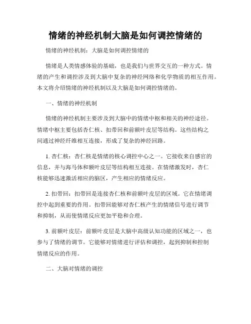 情绪的神经机制大脑是如何调控情绪的