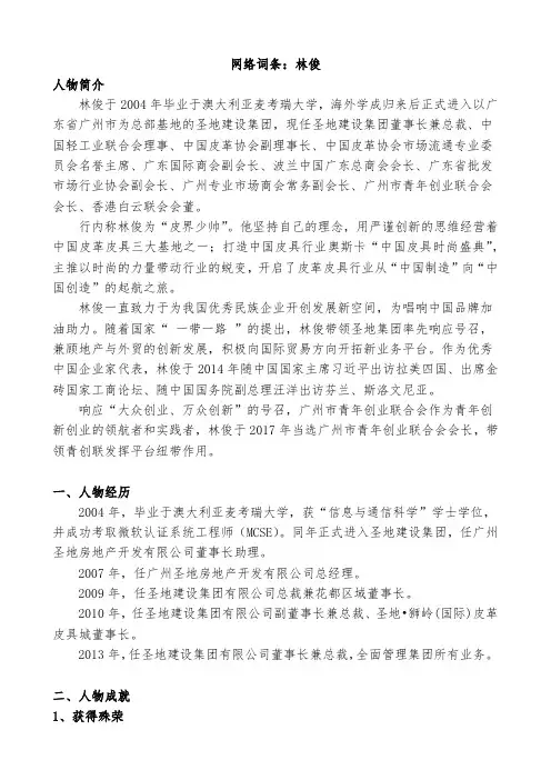 圣地集团董事长兼总裁林俊