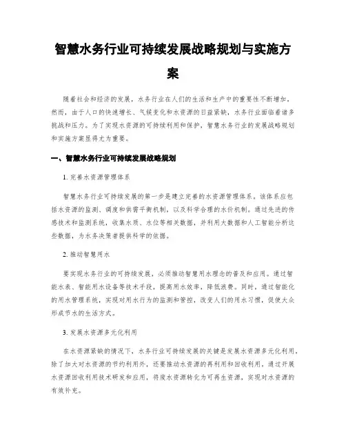智慧水务行业可持续发展战略规划与实施方案
