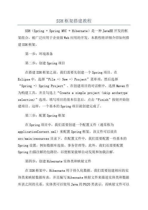 SSH框架搭建教程