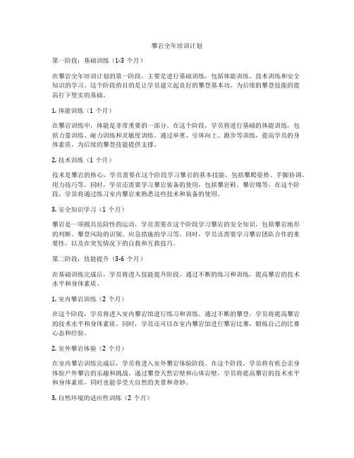 攀岩全年培训计划