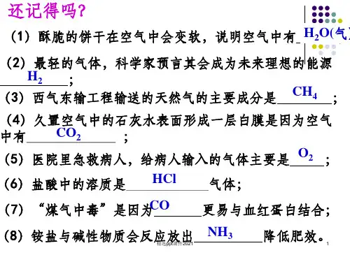 常见气体的制取、净化和检验PPT课件