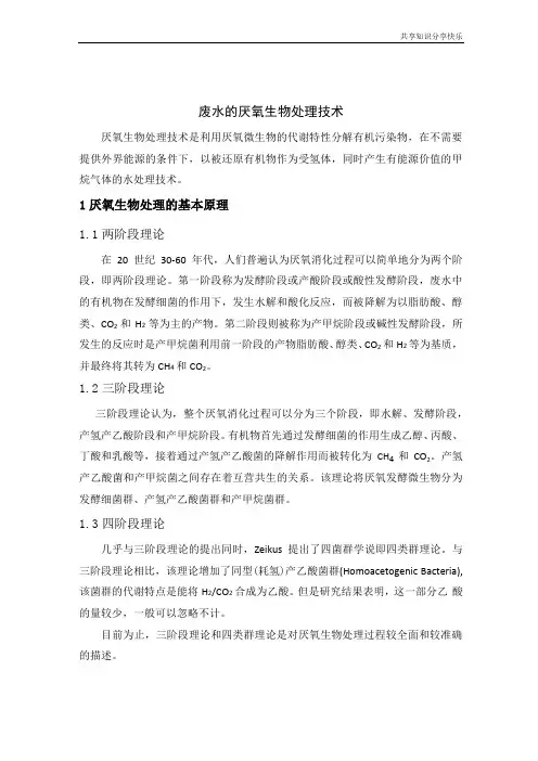 厌氧生物处理技术、