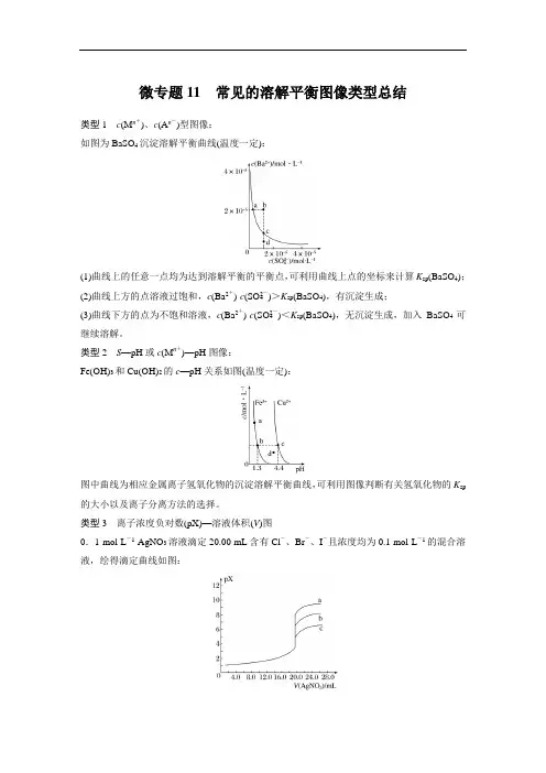 专题3 第四单元 微专题11 常见的溶解平衡图像类型总结