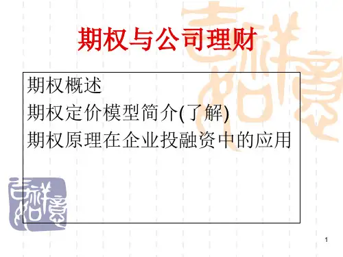 期权与公司财务管理