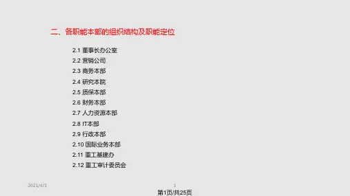 三一重工组织结构设计方案课件学习