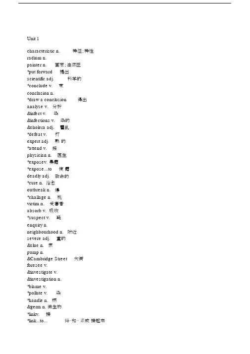 人教版本英语必修五单词表.docx