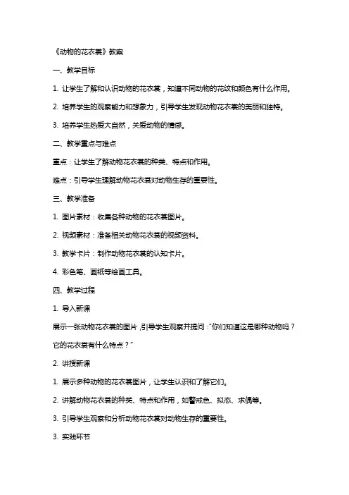 《动物的花衣裳》教案