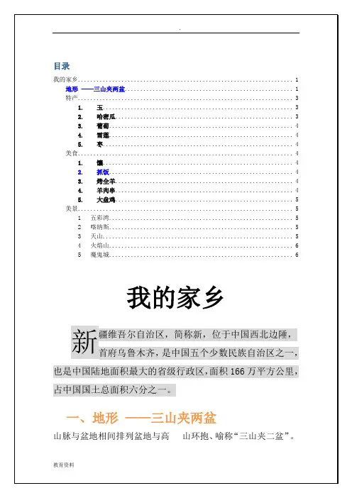 我的家乡Word