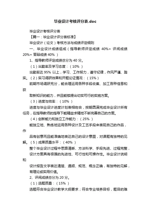 毕业设计考核评分表.doc