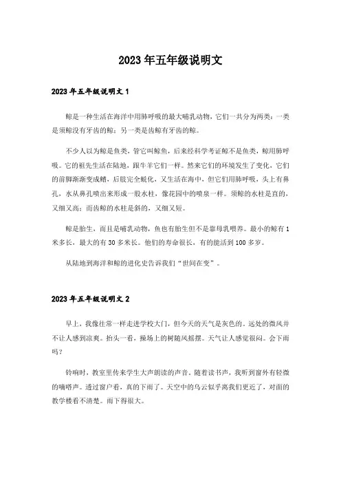 2023年五年级说明文_2