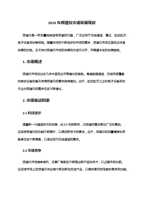 2024年频谱仪市场发展现状