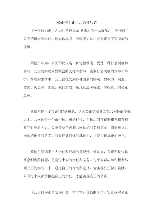 公正何为正当之为读后感