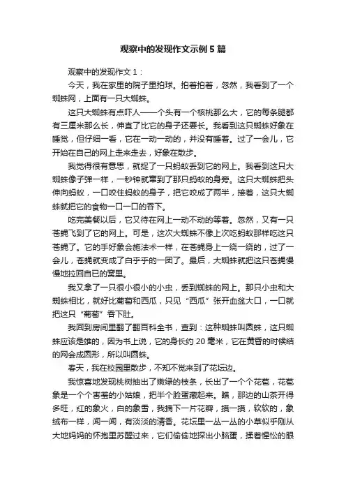 观察中的发现作文示例5篇