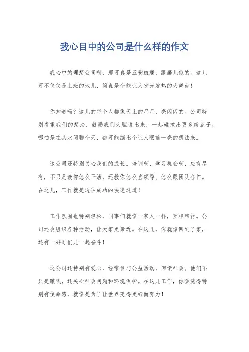 我心目中的公司是什么样的作文