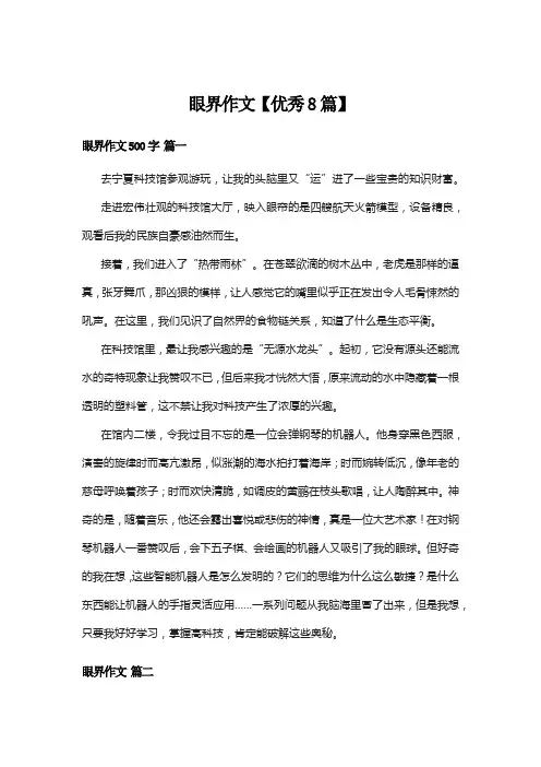 眼界作文【优秀8篇】