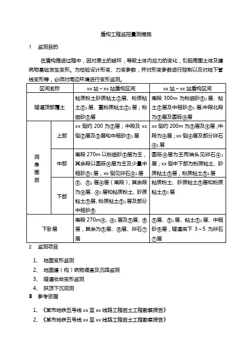 盾构工程监控量测措施
