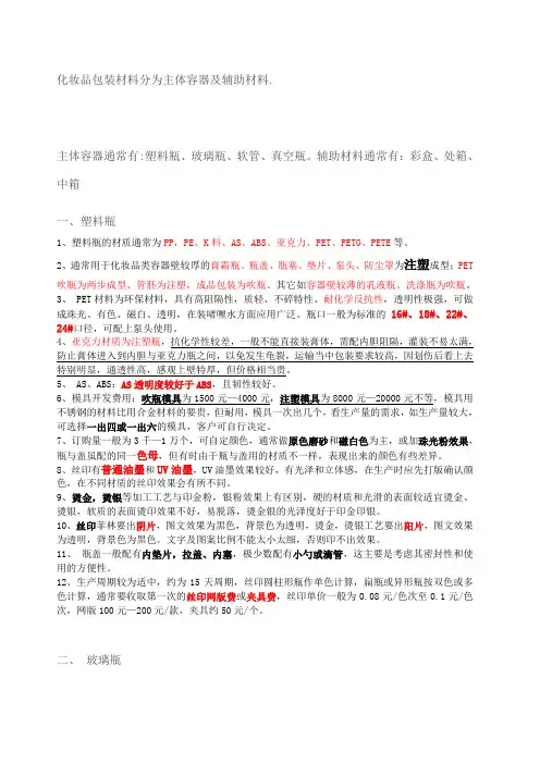 化妆品包装分类大全 类别