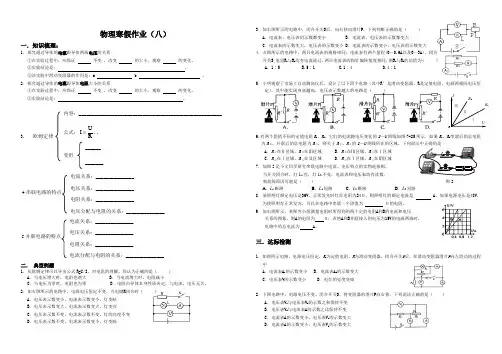 九年级物理寒假作业(八)