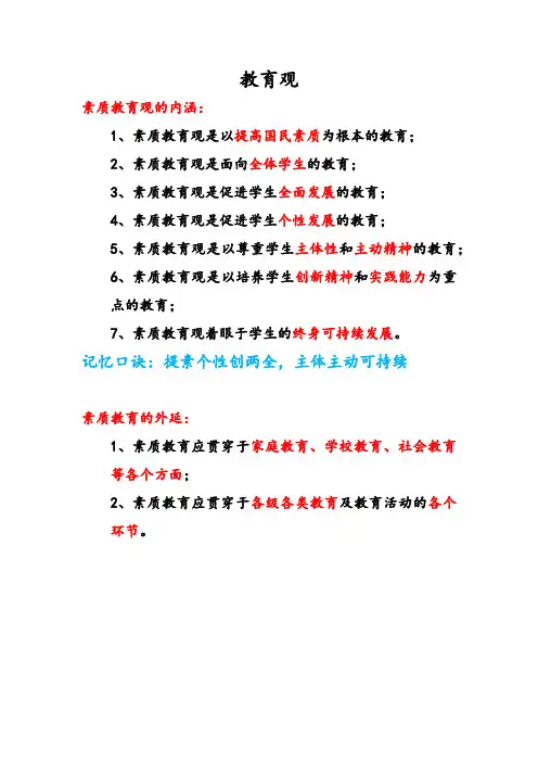 小学教资《综合素质》必背考点和答题技巧