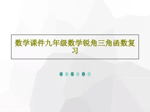 数学课件九年级数学锐角三角函数复习共18页