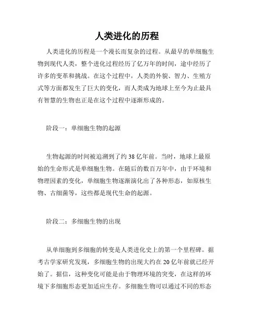 人类进化的历程