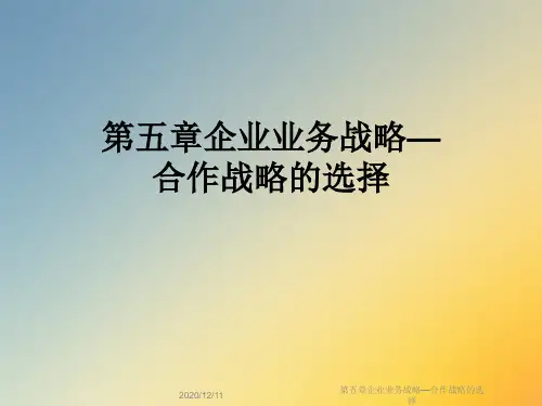 第五章企业业务战略—合作战略的选择