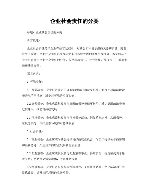 企业社会责任的分类