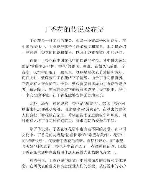 丁香花的传说及花语