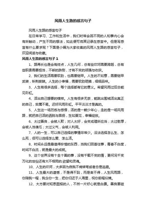 风雨人生路的感言句子