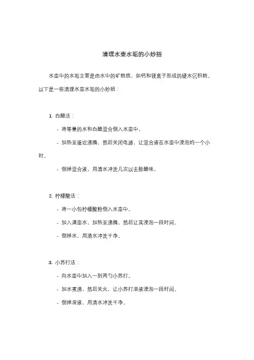 清理水壶水垢的小妙招