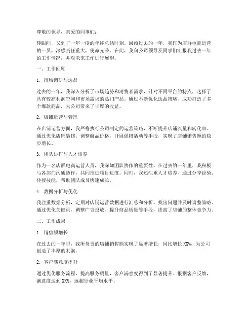 店群电商年终述职