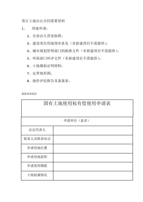 签订土地出让合同