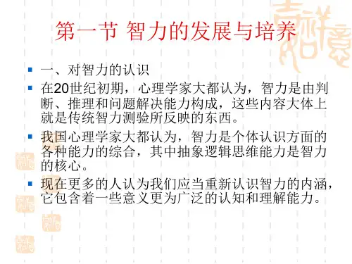 教育心理学第五章智力与创造力的培养
