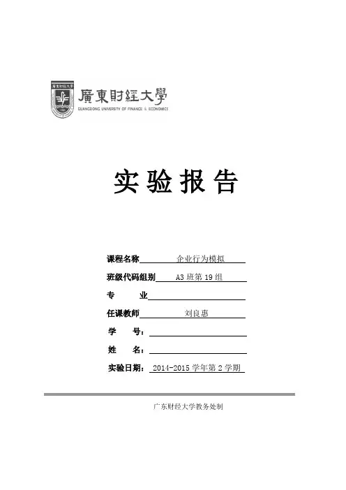 《企业行为模拟》个人实验报告模板