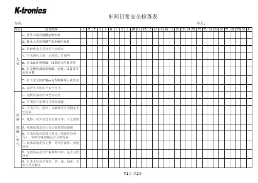 车间日常检查表(新)