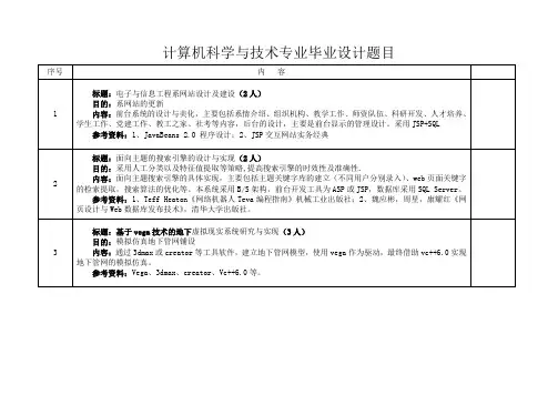 计算机科学与技术专业毕业设计题目参考3