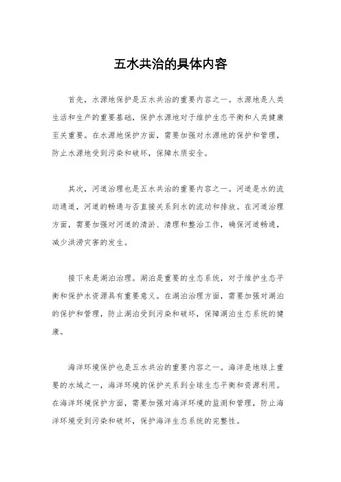 五水共治的具体内容